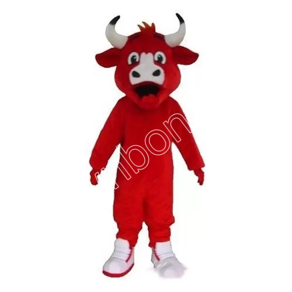 halloween red cow Mascot Costumes High quality Cartoon Mascot Apparel Performance Carnival Adult Size Event Promotional Advertising Clothings
