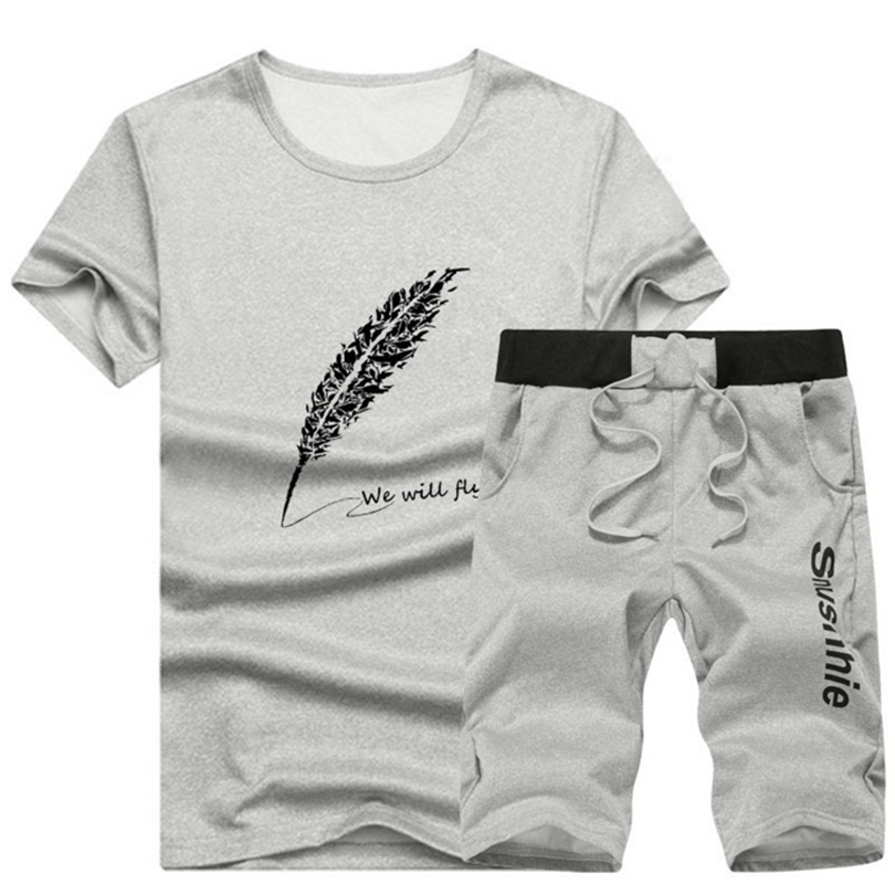 12 Colors M4XL Teenagers Set Men Summer Clothing Set Fashion Casual ONeck Male T ShirtShorts Clothes Set Tracksuits T200604