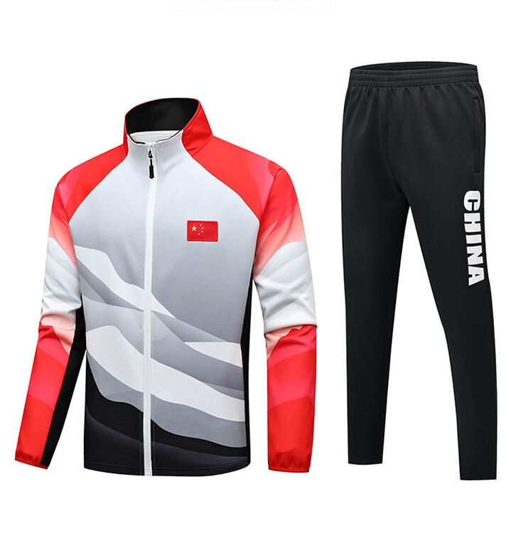 Men's Tracksuits Unisex Student Uniform Chinese Teams Tennis Player Training Suits Jacket + Pants Athlete Award Winning National Team Clothing