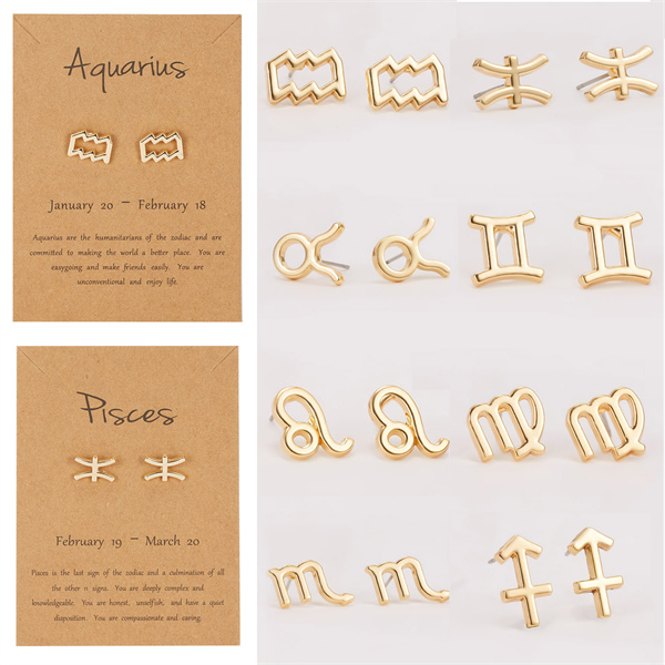 Constellation Stud Earrings for Women Zodiac Sign Metal Jewelry Astrology Leo Libra Aries Gold Earrings Female Birthday Gifts A64
Constellation Stud Earrings for Women Zodiac Sign Metal Jewelry Astrology Leo Libra Aries Gold Earrings Female Birthday Gifts A64