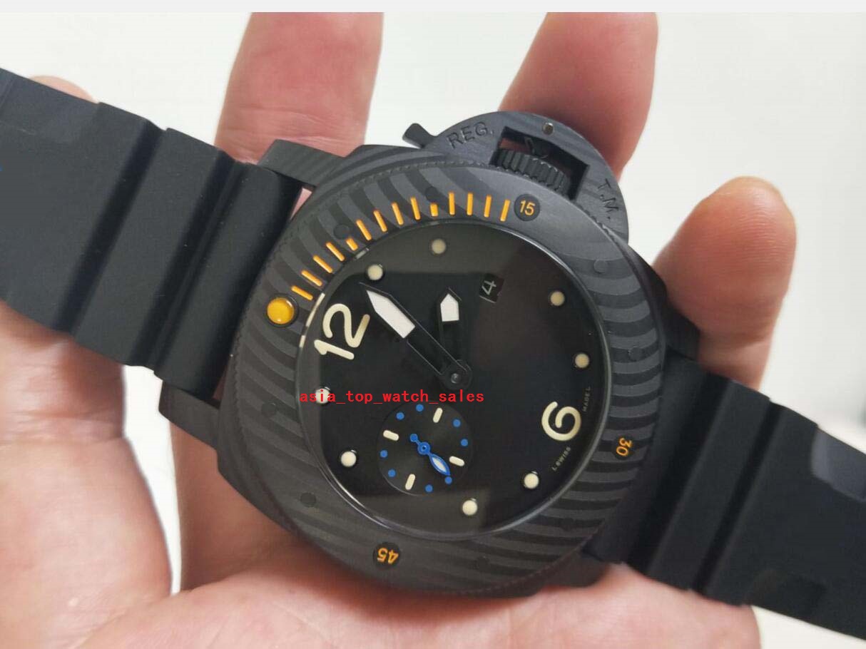 Topselling men Wristwatches 47mm orange bezel Black carbon fiber Case P 2555 Automatic Movement Auto Date Super Luminous fashion PA-M 616 Mens watch Watches
Topselling men Wristwatches 47mm orange bezel Black carbon fiber Case P 2555 Automatic Movement Auto Date Super Luminous fashion PA-M 616 Mens watch Watches