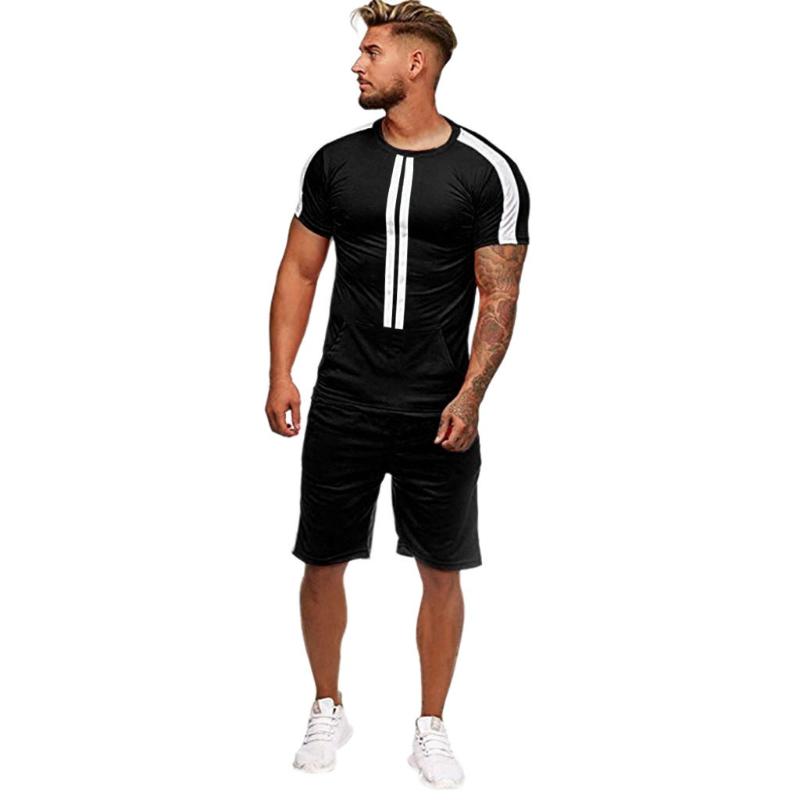 Men's Tracksuits Sets Summer Leisure Stripe Color Collision Short Sleeve Shorts Sports Thin Tee Shirt Homme De Marque Ensembles, White
Men's Tracksuits Sets Summer Leisure Stripe Color Collision Short Sleeve Shorts Sports Thin Tee Shirt Homme De Marque Ensembles, White