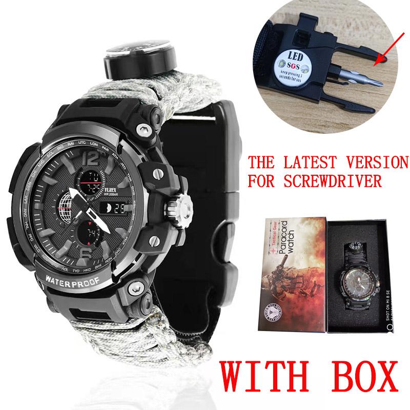 Wristwatches SOS Signal Distress Light With Compass Waterproof Quartz Clock G Style Sports Watch Men LED Digital Dual Display WatcheWristwat, Grey no box
Wristwatches SOS Signal Distress Light With Compass Waterproof Quartz Clock G Style Sports Watch Men LED Digital Dual Display WatcheWristwat, Grey no box