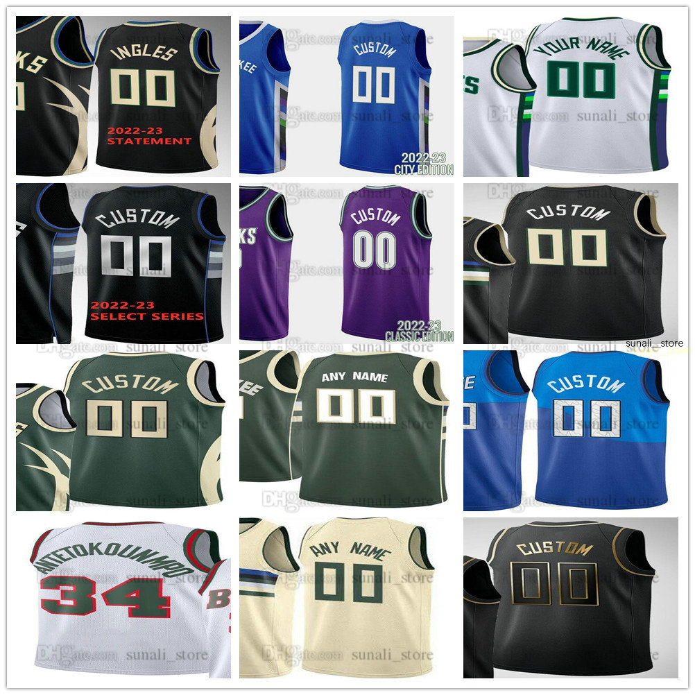 2022-23 Statement Basketball Giannis Antetokounmpo 34 Jerseys Khris Middleton 22 Jrue Holiday 21 Grayson Allen 7 Bobby Portis Jr. 9 Brook Lopez 11 Joe Ingles 00 Print, Black
2022-23 Statement Basketball Giannis Antetokounmpo 34 Jerseys Khris Middleton 22 Jrue Holiday 21 Grayson Allen 7 Bobby Portis Jr. 9 Brook Lopez 11 Joe Ingles 00 Print, Black