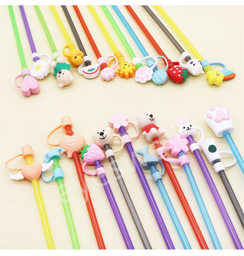 Silicone Drinking Dust Cap Reusable Airtight Anti-dust Straws Cover for 6-8mm Straw