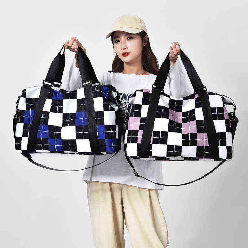Portable Wet and Dry Casual Plaid Printed Fitness Bag Travel Luggage Large Capacity Women's Bag Trend 220611, Chocolate
Portable Wet and Dry Casual Plaid Printed Fitness Bag Travel Luggage Large Capacity Women's Bag Trend 220611, Chocolate
