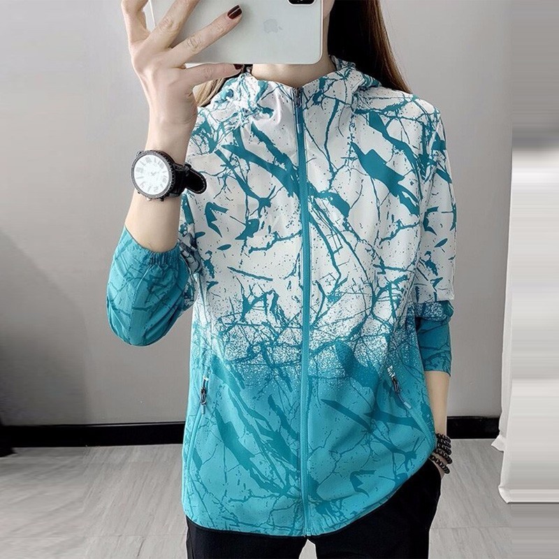 Lusumily Summer Windbreaker Women Thin Casual Jacket Female Fashion Thin Hooded Plus Size 7xl Coat Girl Beachwear Sportwear Tops 220803