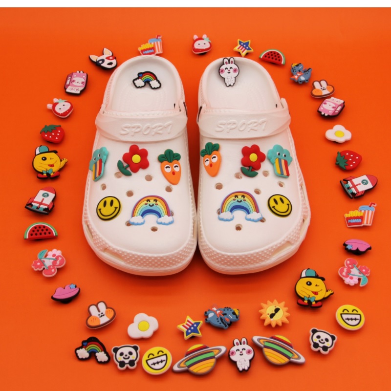 Wholesale custom cartoon style PVC shoe charms pvc shoecharm buckle soft rubber for croc shoes garden
Wholesale custom cartoon style PVC shoe charms pvc shoecharm buckle soft rubber for croc shoes garden