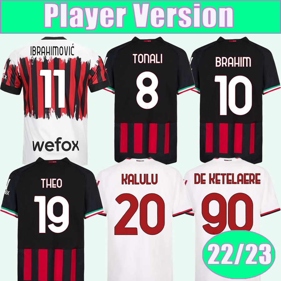22 23 IBRAHIMOVIC Player Version Mens Soccer Jerseys ROMAGNOLI BENNACER THEO Home Away 3rd TONALI BRAHIM KESSIE Football Shirt Short Sleeve Uniforms, Qy8917 22 23 home no patch
22 23 IBRAHIMOVIC Player Version Mens Soccer Jerseys ROMAGNOLI BENNACER THEO Home Away 3rd TONALI BRAHIM KESSIE Football Shirt Short Sleeve Uniforms, Qy8917 22 23 home no patch