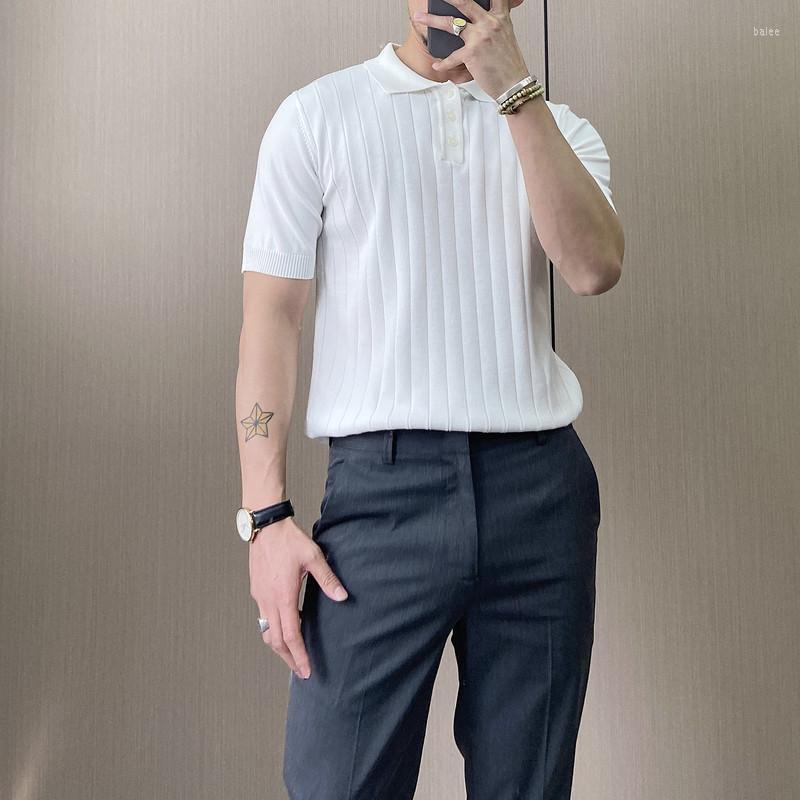 Men's Polos Summer Knitted Shirts For Men Short Sleeve Casual Slim Fit Business T-shirts Lapel Tee Tops Social Party Man ClothingMen's, Black
Men's Polos Summer Knitted Shirts For Men Short Sleeve Casual Slim Fit Business T-shirts Lapel Tee Tops Social Party Man ClothingMen's, Black