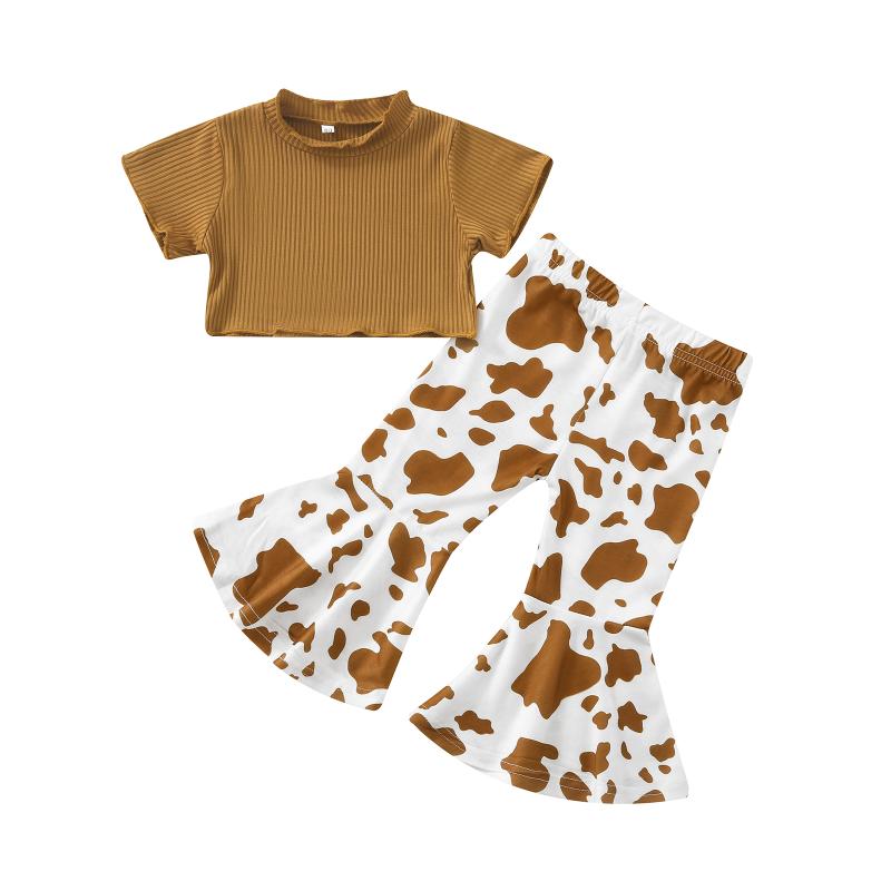Clothing Sets Toddler Kids Baby Girl 2Pcs Summer Outfits Short Sleeve Ribbed Knit Crops Shirt Tops Cow Print Flare Pants Set 6M-4TClothing, As pic
Clothing Sets Toddler Kids Baby Girl 2Pcs Summer Outfits Short Sleeve Ribbed Knit Crops Shirt Tops Cow Print Flare Pants Set 6M-4TClothing, As pic