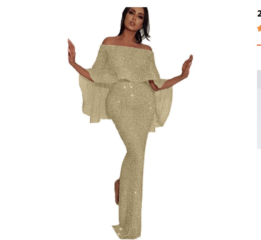 2022 blue Sequins Mermaid Evening Dresses Long Sleeves Front Slit Party Night Gala Dress Formal Party Gown Occasion Prom Dress