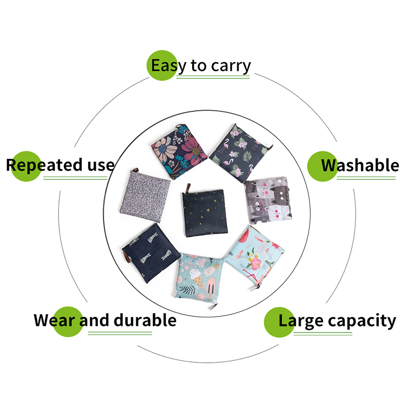 6 PCS Set Eco-Friendly Reusable Grocery Foldable Shopping Bag Small Size Premium Quality Heavy Duty Tote Bag With Handle CX220325