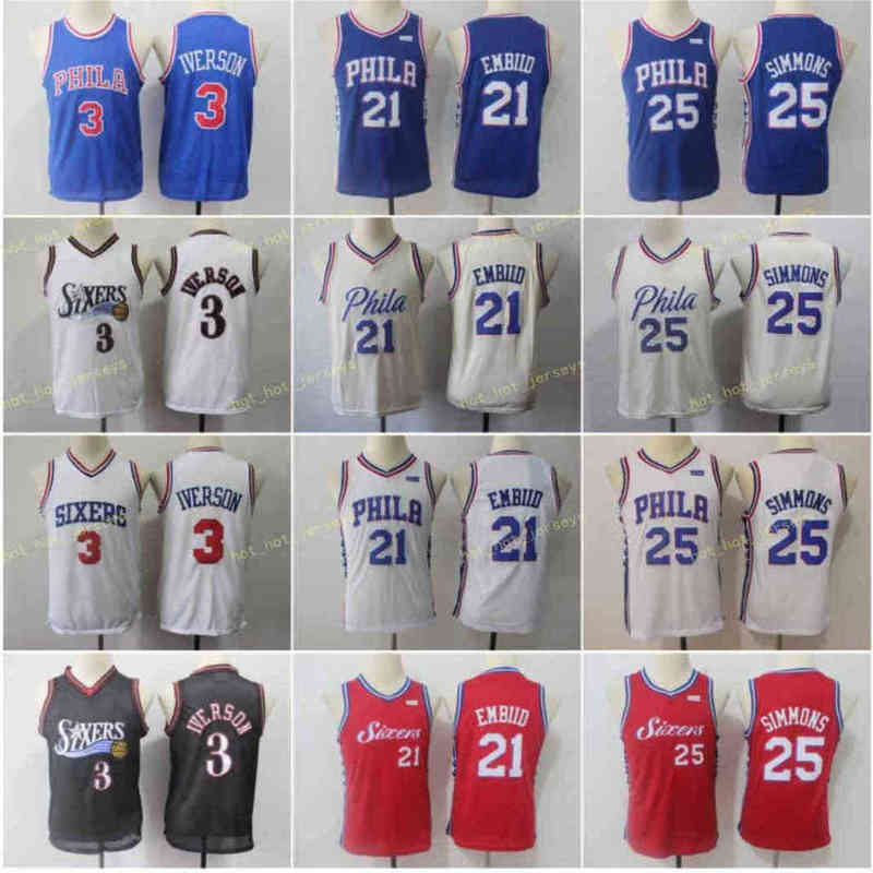 Youth Kids Allen 3 Iverson PhiIadeIphia Jersey Joel 21 Embiid Ben 25 Simmons Blue White Black Red Stitched Size S-XL Demver, As
Youth Kids Allen 3 Iverson PhiIadeIphia Jersey Joel 21 Embiid Ben 25 Simmons Blue White Black Red Stitched Size S-XL Demver, As