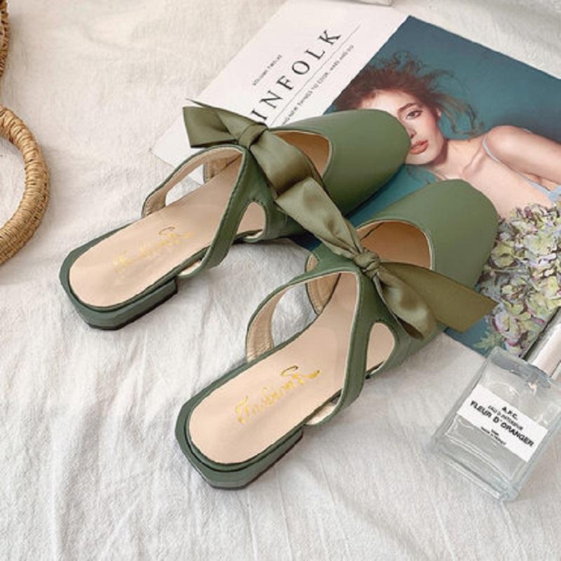 Slippers Trendy Elegant Bowknot Pure Color Square Toe Ladies Casual Summer Fashion Flat Shoes Outer Wear., Beige
Slippers Trendy Elegant Bowknot Pure Color Square Toe Ladies Casual Summer Fashion Flat Shoes Outer Wear., Beige