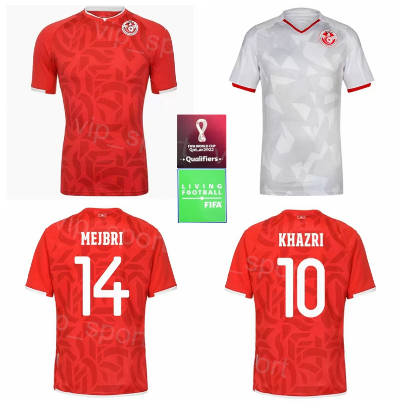 2022 Qatar World Cup Soccer Tunisia Jersey 7 MSAKNI 19 Jaziri 11 Khenissi 22 Ben Said 4 Abdi 3 Talbi 14 Laidouni 10 Khazri 23 Sliti Football Shirt Kits National Team