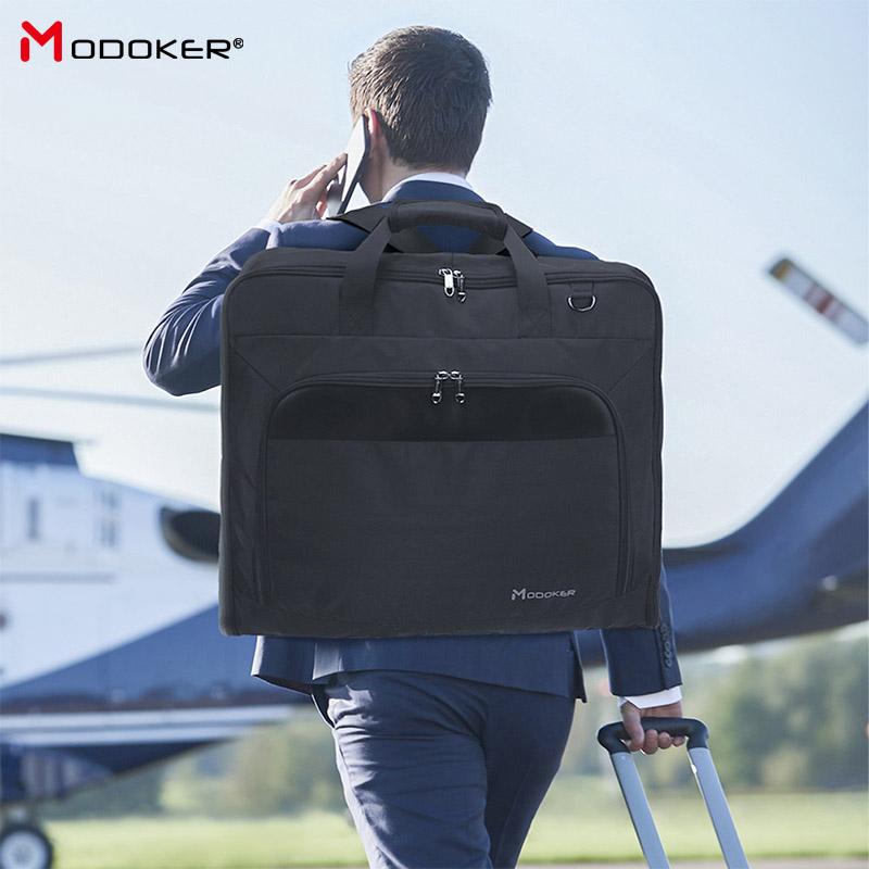 Duffel Bags Modoker Garment Travel Bag With Shoulder Strap Hanging Suitcase Clothing Business Multiple Pockets Men Baggage Black