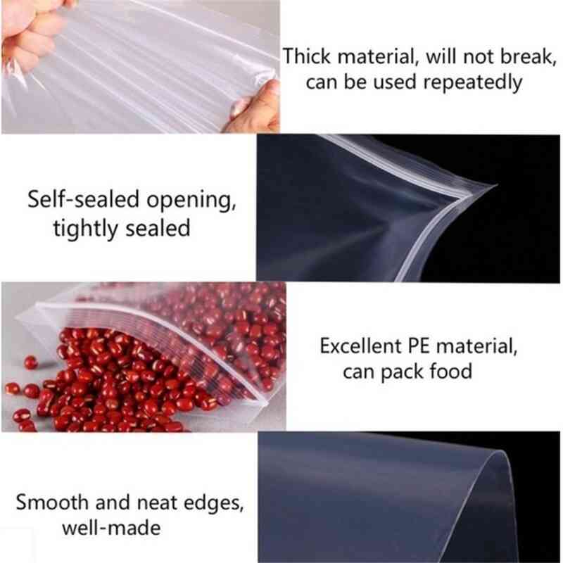 100pcs Multiple Sizes Small Zip Plastic Reclosable Transparent Storage Beads Jewelry Bag Christmas Candy Snack Bags