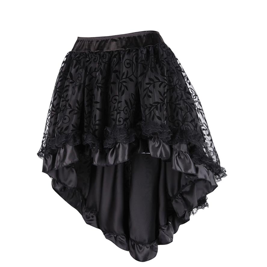 Steampunk Gothic Black Floral Flocking Tulle and Ruffled Victorian Skirt Women Front Short Back Long Asymmetrical Skirts 8537219e, Brown
Steampunk Gothic Black Floral Flocking Tulle and Ruffled Victorian Skirt Women Front Short Back Long Asymmetrical Skirts 8537219e, Brown