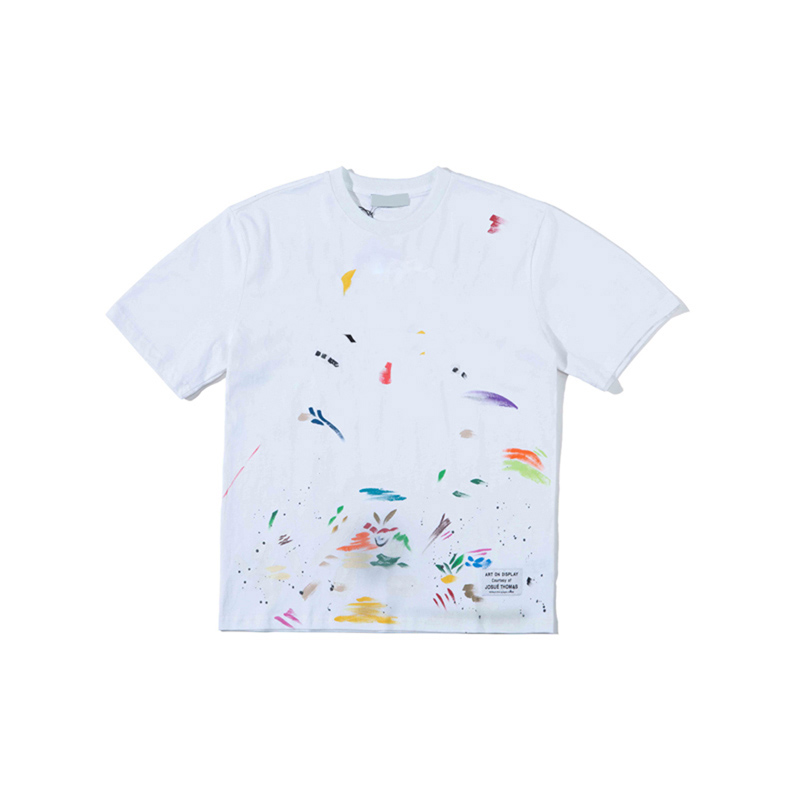 Unisex Golden Splatter Pattern T Shirts with Hand Painted Design Contemporary Skatewear for Everyday Wear Tee For Men Women 23ss
