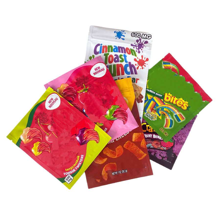 INFUSED Cereal Edible Packaging bag Sour Bites Rice Krispie Cinnamon Treats Cocoa Fruity Pebblez chocolate Bar cookie Mylar Bag
INFUSED Cereal Edible Packaging bag Sour Bites Rice Krispie Cinnamon Treats Cocoa Fruity Pebblez chocolate Bar cookie Mylar Bag