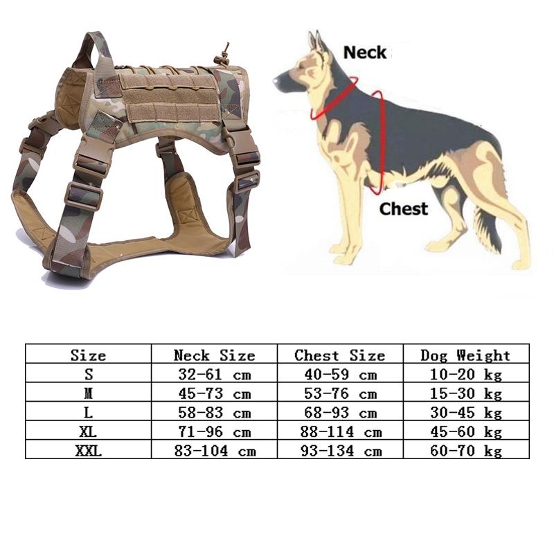 Dog Collars & Leashes Service Military Tactical Harness Vest Clothes Molle Outdoor Training With Accessory Water Bottle Carrie