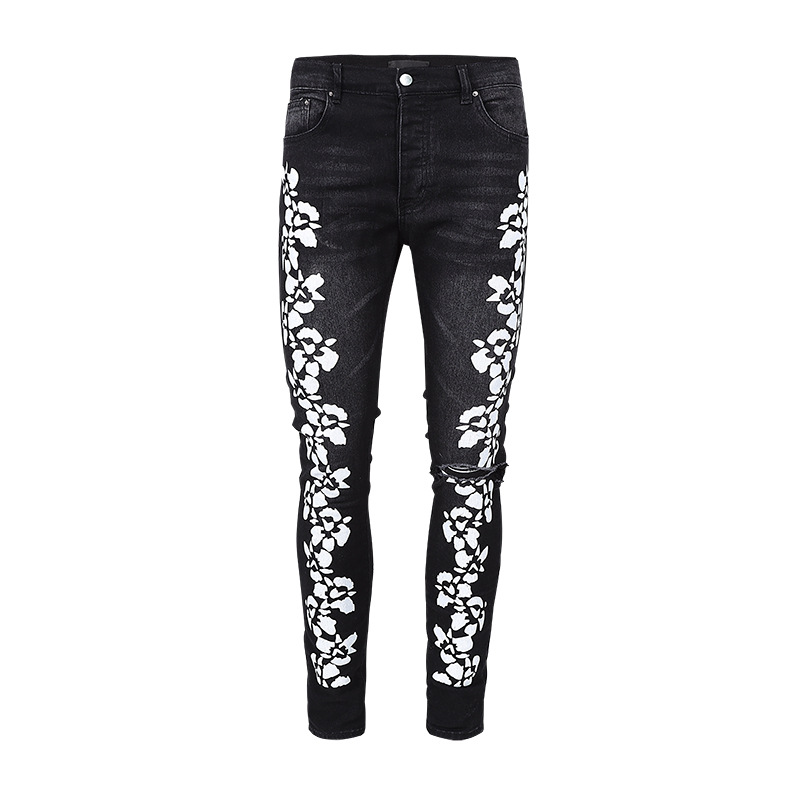 Man Jeans Black Flower Print Skinny Vintage Mens Hip Hop High Street Denim Fit Straight Leg With Hole Stretch Summer 2022 Pants Casual Jogger Top Quality Distress, 507-1
Man Jeans Black Flower Print Skinny Vintage Mens Hip Hop High Street Denim Fit Straight Leg With Hole Stretch Summer 2022 Pants Casual Jogger Top Quality Distress, 507-1