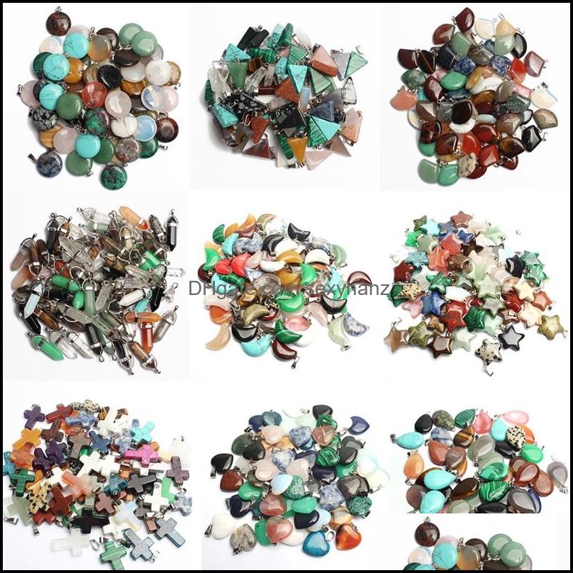 Charms Jewelry Findings Components Mixed Natural Stone Gem Pendant Love Heart Star Pendants For Making Diy Bracelet Necklace Accessories D
Charms Jewelry Findings Components Mixed Natural Stone Gem Pendant Love Heart Star Pendants For Making Diy Bracelet Necklace Accessories D