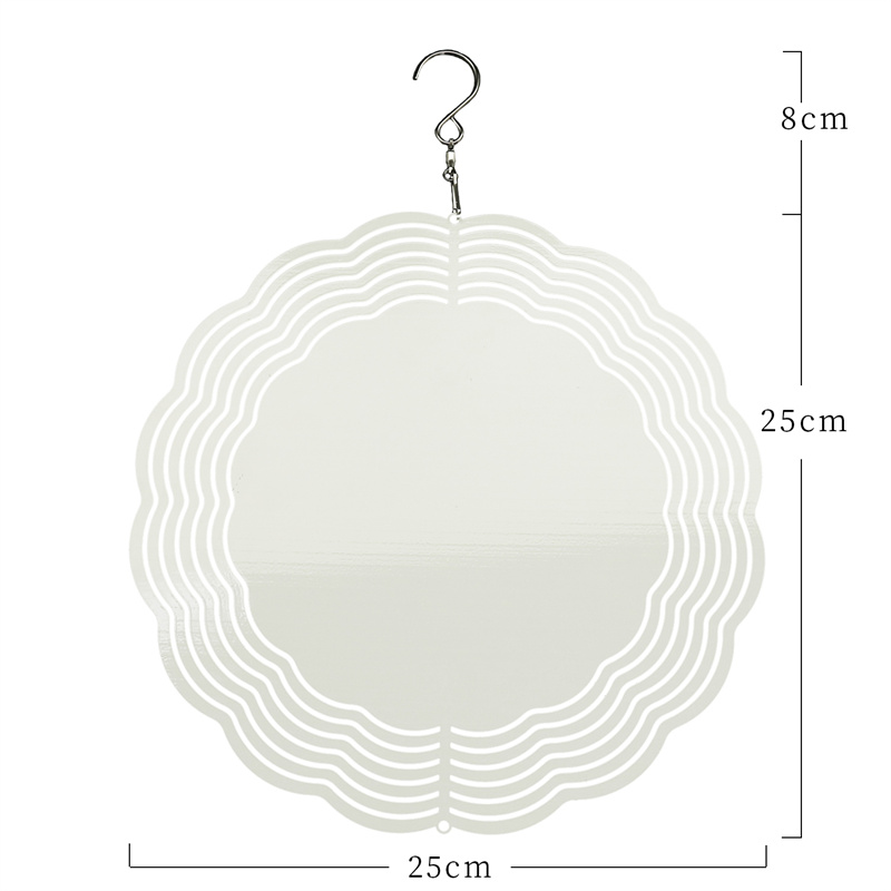 More Sizes DIY Printing 10 Inch Sublimation Blank Aluminum Metal Wind Spinner Outdoor Hanging Decor Wind Chimes for Christmas Decoration