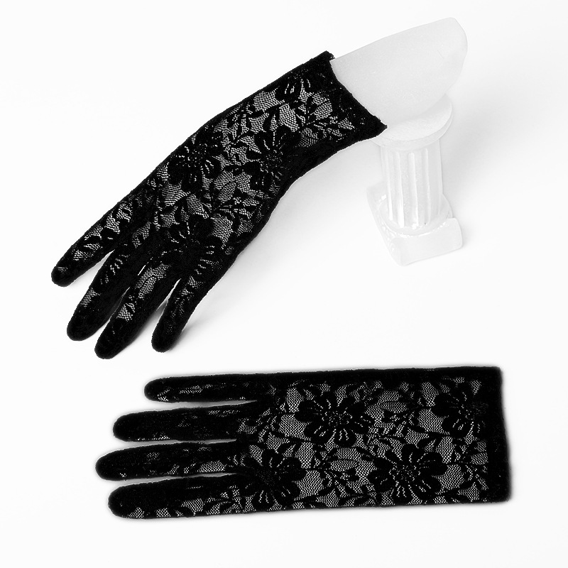 Bridal Gloves Wrist Black Red White Ivory Short Lace Bridal Gloves Wedding Accessories Party Gloves