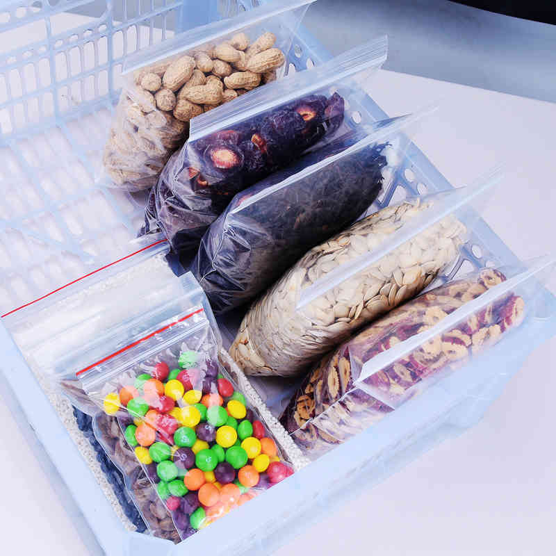 100pcs Multiple Sizes Small Zip Plastic Reclosable Transparent Storage Beads Jewelry Bag Christmas Candy Snack Bags