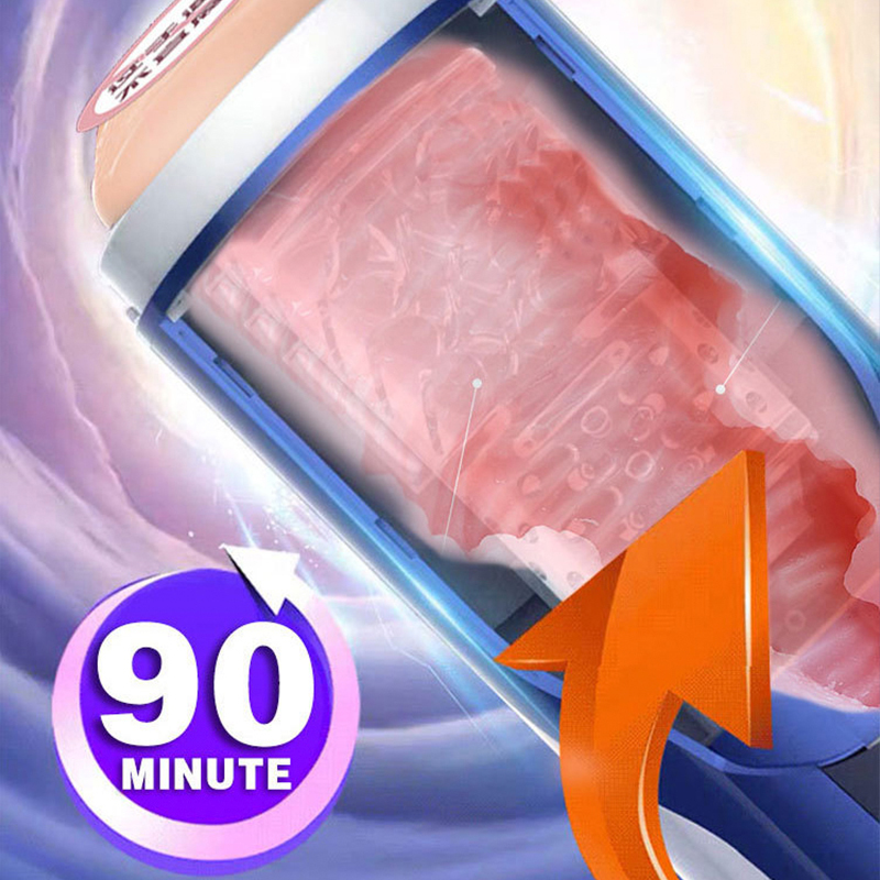 360 Degree Heating Male Masturbator Cup Real Vagina Vibrator Glans Stimulator Sucking Oral sexy Airplane Toys For Men