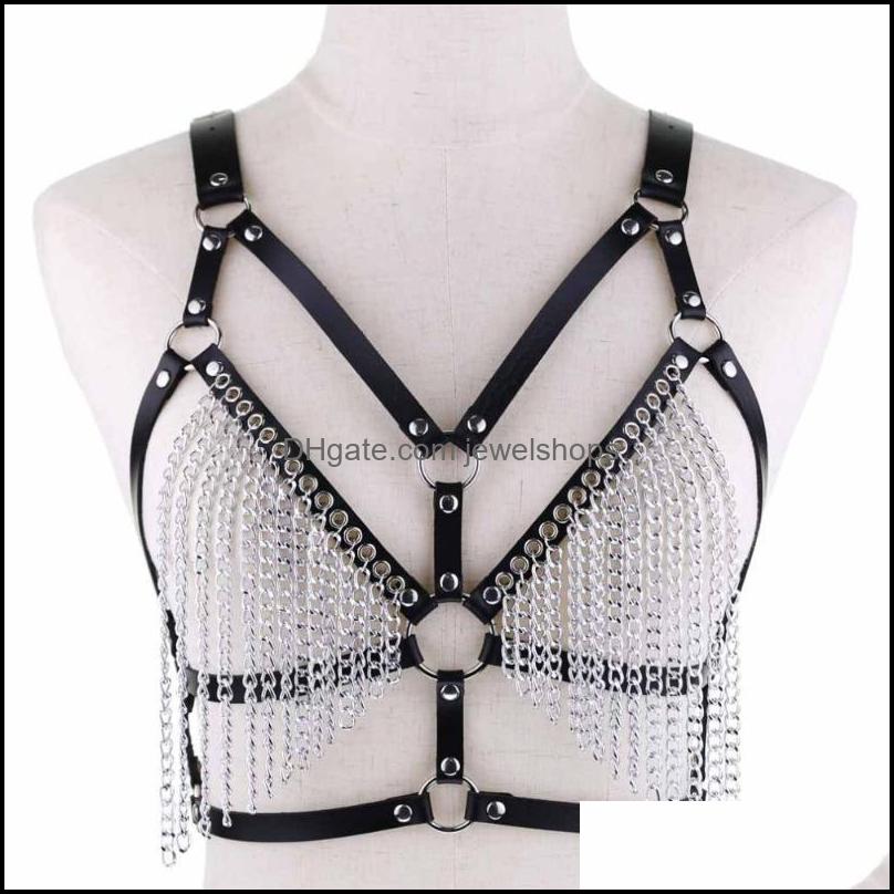 Chains Leather Chain Harness Body Bra Chest Goth Punk Sexy Necklace Top Women Summer Festival Fashion Cage Bondage J Jewelshops Dhvpz
Chains Leather Chain Harness Body Bra Chest Goth Punk Sexy Necklace Top Women Summer Festival Fashion Cage Bondage J Jewelshops Dhvpz
