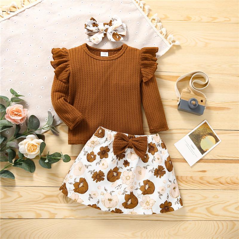 Clothing Sets 3Pcs Kids Summer Tracksuit Girls Solid Color Round-Neck Long Sleeves Tops Floral Skirt Headband Baby's 3-24 MonthsClothing, Multi
Clothing Sets 3Pcs Kids Summer Tracksuit Girls Solid Color Round-Neck Long Sleeves Tops Floral Skirt Headband Baby's 3-24 MonthsClothing, Multi