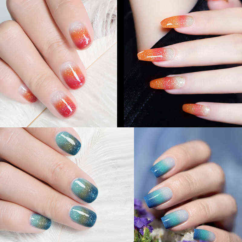 NXY Nail Gel Thermo Glitter Temperature Polish Chameleon Color Changing 5ml Canni Soak Off Magic lack 0328