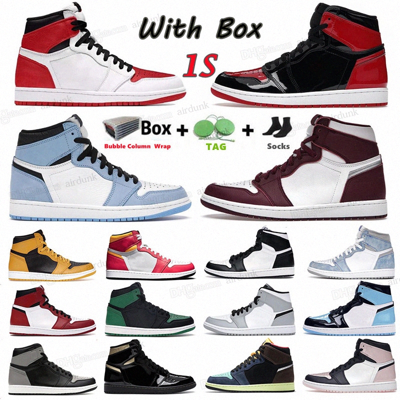 2022 Mens 1 High OG 1s Basketball Shoes air Bordeaux Heritage Bred Patent Hyper Royal University Blue Lucky Green Shadow twist Men Sports Women Sneakers Trainer, 17
2022 Mens 1 High OG 1s Basketball Shoes air Bordeaux Heritage Bred Patent Hyper Royal University Blue Lucky Green Shadow twist Men Sports Women Sneakers Trainer, 17