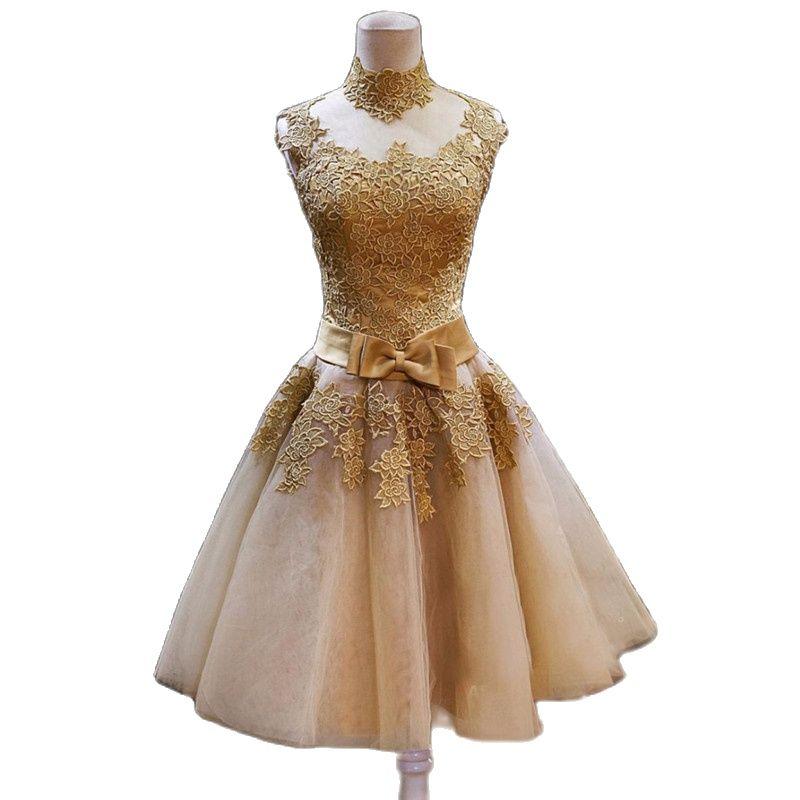 Party Dresses Golden Lace Zipper-Up Short A-Line High-Neck Bowknot Cocktail Dress Prom DressesParty, Black
Party Dresses Golden Lace Zipper-Up Short A-Line High-Neck Bowknot Cocktail Dress Prom DressesParty, Black