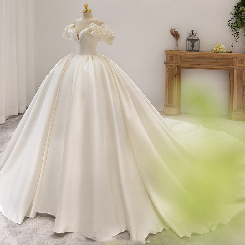 Modest Ball Wedding Dresses Sheer Bateau Nec Appliques Back Lace Up Country Style Chic Bridal Custom Made Wed Gown 403
