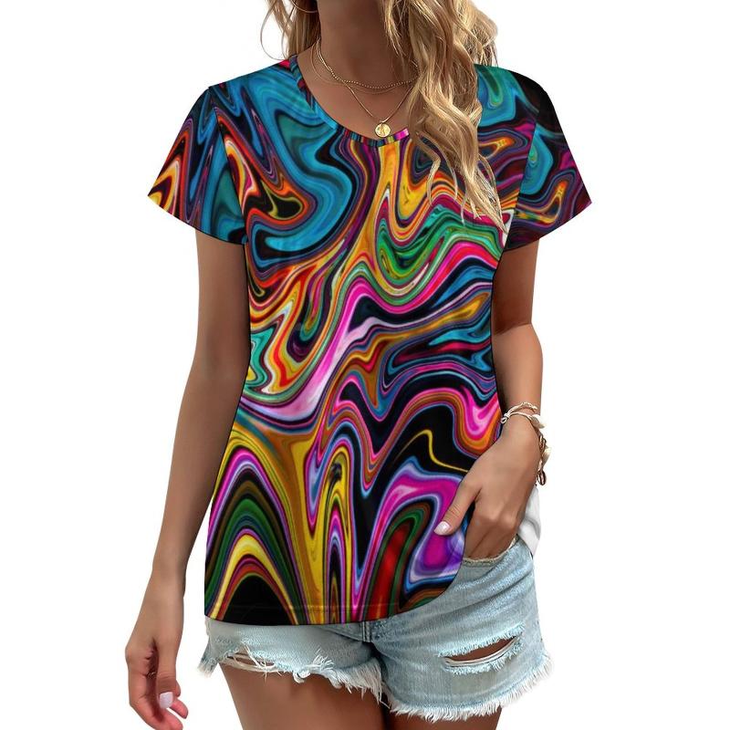 Women' T-Shirt Liquid Marble Abstract T-Shirts Colorful Stripe Art Street Fashion V Neck Short Sleeve Pretty Oversized Tees Print TopsWomen, Style-1
Women' T-Shirt Liquid Marble Abstract T-Shirts Colorful Stripe Art Street Fashion V Neck Short Sleeve Pretty Oversized Tees Print TopsWomen, Style-1