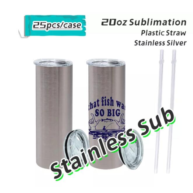 Local Warehosue Sublimation Silver Skinny Tumbler 20oz Stainless Steel Straight Tumbler Vacuum Insulated Slim Cup Beer Coffee Mug USA, 25pcs/case
Local Warehosue Sublimation Silver Skinny Tumbler 20oz Stainless Steel Straight Tumbler Vacuum Insulated Slim Cup Beer Coffee Mug USA, 25pcs/case