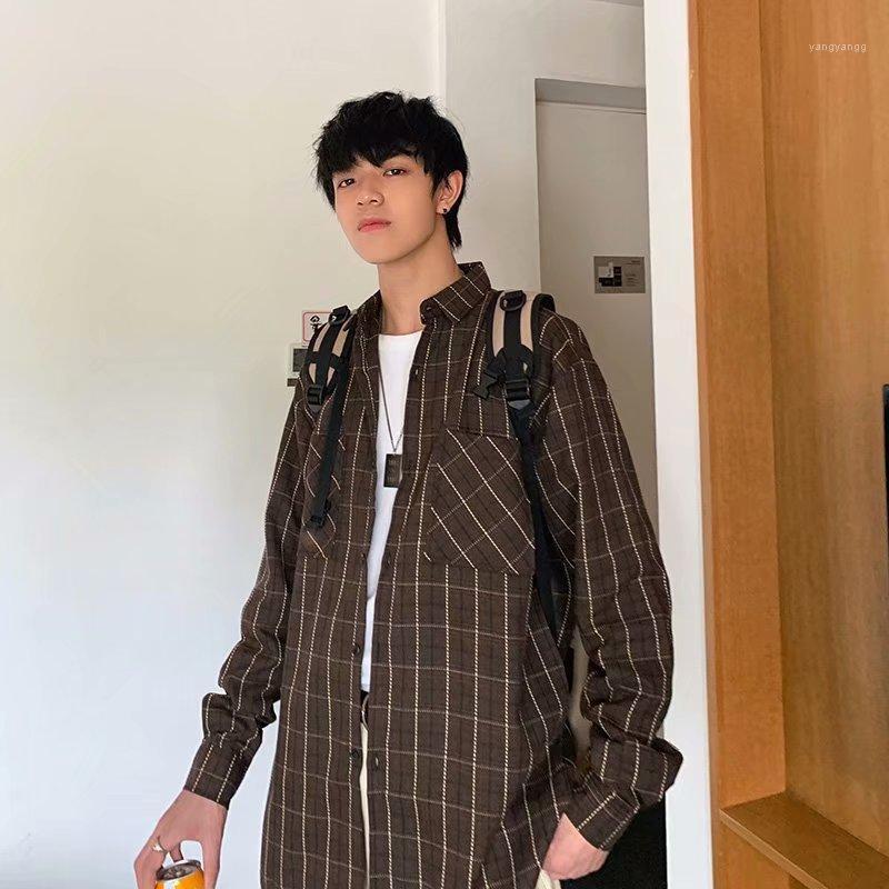 Men's Casual Shirts Harajuku Mens Shirt Plaid Men For Clothing Checkered Blouse S-3XL 2022 Spring Arrival, Brown
Men's Casual Shirts Harajuku Mens Shirt Plaid Men For Clothing Checkered Blouse S-3XL 2022 Spring Arrival, Brown