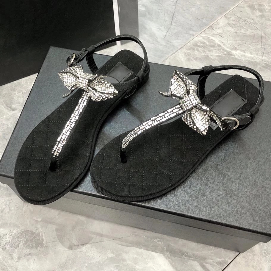 New Summer Sandals Round Toe Women Shoes Flip Flops Sandals Rhinestones Butterfly-Knot Genuine Leather Fashion Shoes Woman, Black sandals
New Summer Sandals Round Toe Women Shoes Flip Flops Sandals Rhinestones Butterfly-Knot Genuine Leather Fashion Shoes Woman, Black sandals