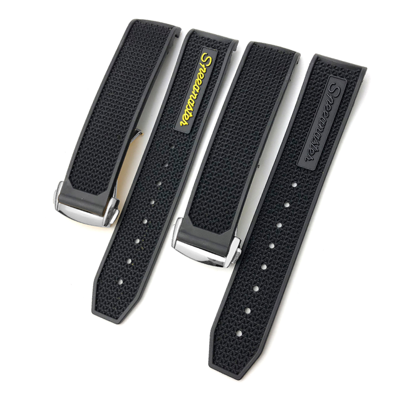Watch Bands 20mm 21mm 22mm High Quality Rubber Silicone Watchband Fit for Omega Speedmaster watch Strap Stainless Steel Deployment