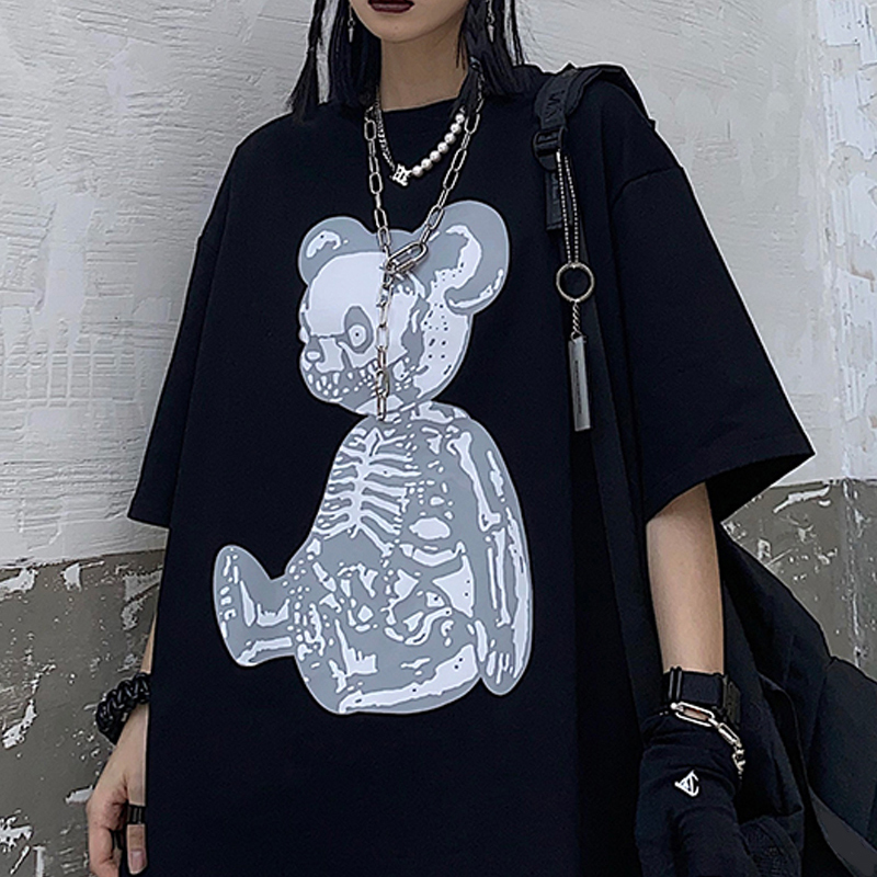Women TShirt Bear Print Horror Gothic Punk Hip Hop Fun Tops Cartoon Ulzzang Casual Summer Oversize Vintage Skeleton Y2K Clothes 220615, 01hei
Women TShirt Bear Print Horror Gothic Punk Hip Hop Fun Tops Cartoon Ulzzang Casual Summer Oversize Vintage Skeleton Y2K Clothes 220615, 01hei