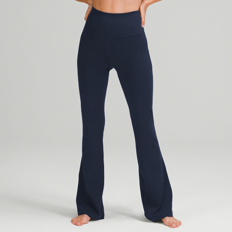 Lu-088 Groove Fitness Gym Women Yoga Pants Elastic Wide Leg Flare Leggings High Waist Thin Summer Flare Pant