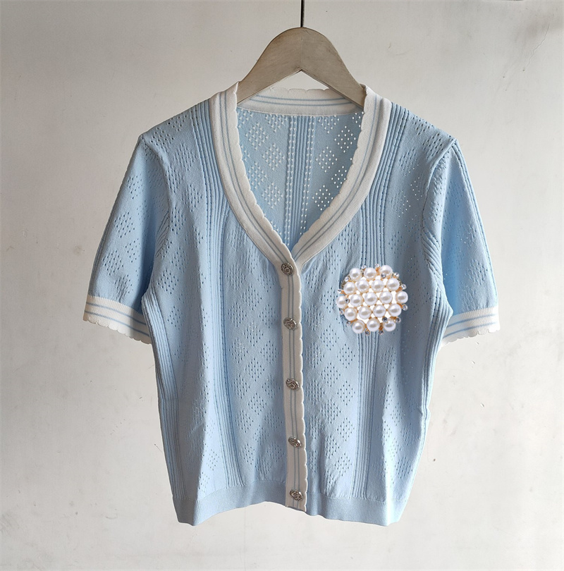 Women' T-Shirt Summer Knit Printed Letter With Diamond Breastpin Knit Short Top Sleeve Lady Knitted Blouse 3Colros, Extra shipping cost
Women' T-Shirt Summer Knit Printed Letter With Diamond Breastpin Knit Short Top Sleeve Lady Knitted Blouse 3Colros, Extra shipping cost