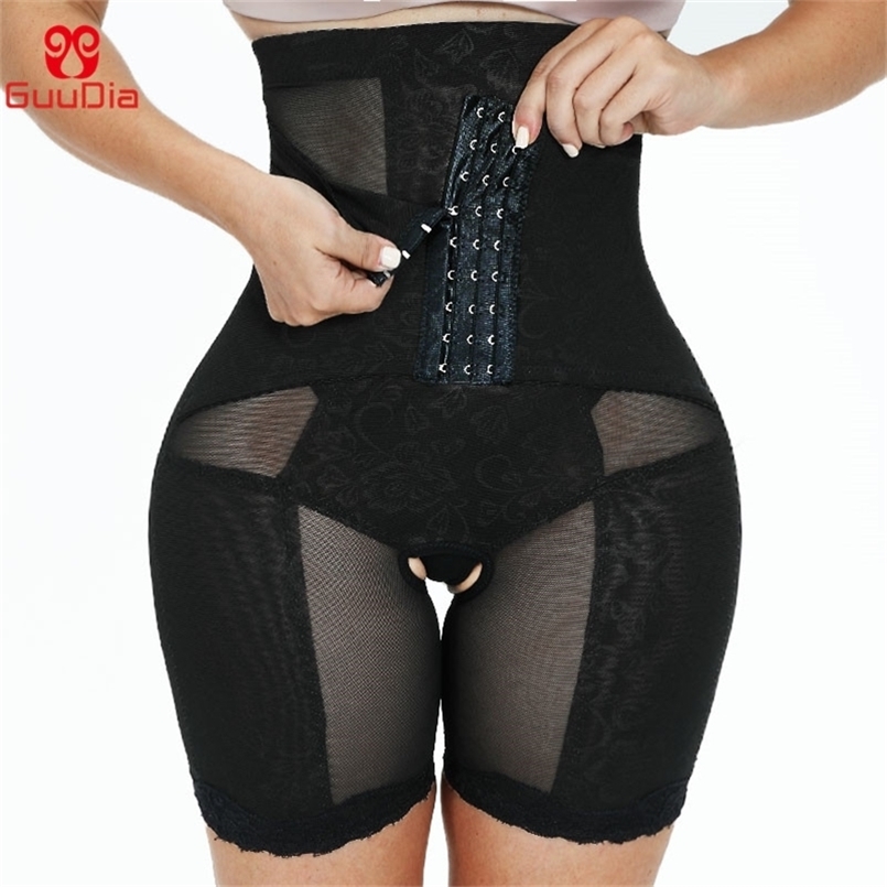GUUDIA High Waist Shapewear Power Shorts Compression High Waisted Body Shaper Panties Shapewear Women Tummy Control High-Waisted 220506
