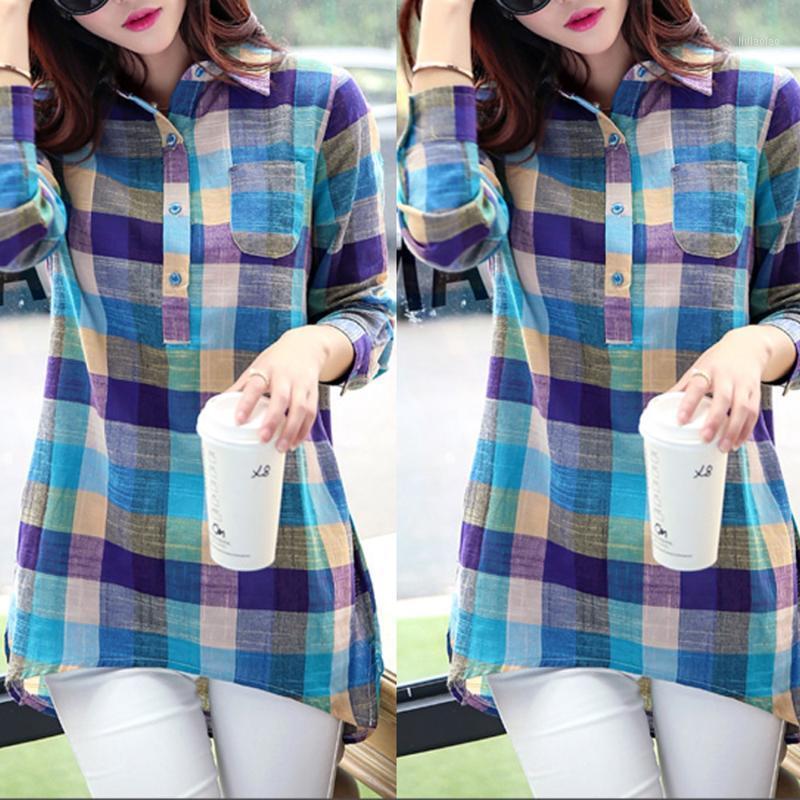 Fashion Women Long Sleeve Shirt Plus Size Casual Tops Matching Color Button Loose Plaid Blouse Winter Fall Clothes 2022 Women' Blouses & Sh, Blue
Fashion Women Long Sleeve Shirt Plus Size Casual Tops Matching Color Button Loose Plaid Blouse Winter Fall Clothes 2022 Women' Blouses & Sh, Blue