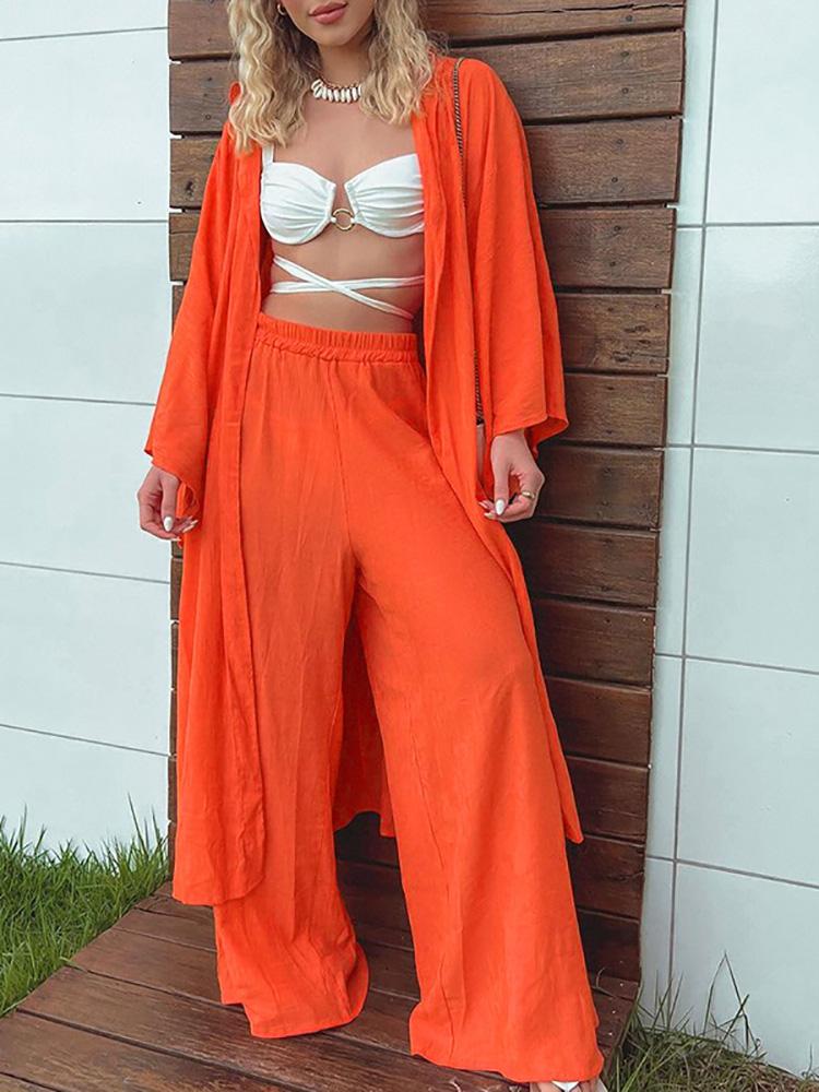 Women' Two Piece Pants Long Cardigan Wide Leg Matching Sets Women V Neck High Waist Loose Trousers Outfits Summer Casual Solid Pieces SetsW, 02 fluorescent green
Women' Two Piece Pants Long Cardigan Wide Leg Matching Sets Women V Neck High Waist Loose Trousers Outfits Summer Casual Solid Pieces SetsW, 02 fluorescent green