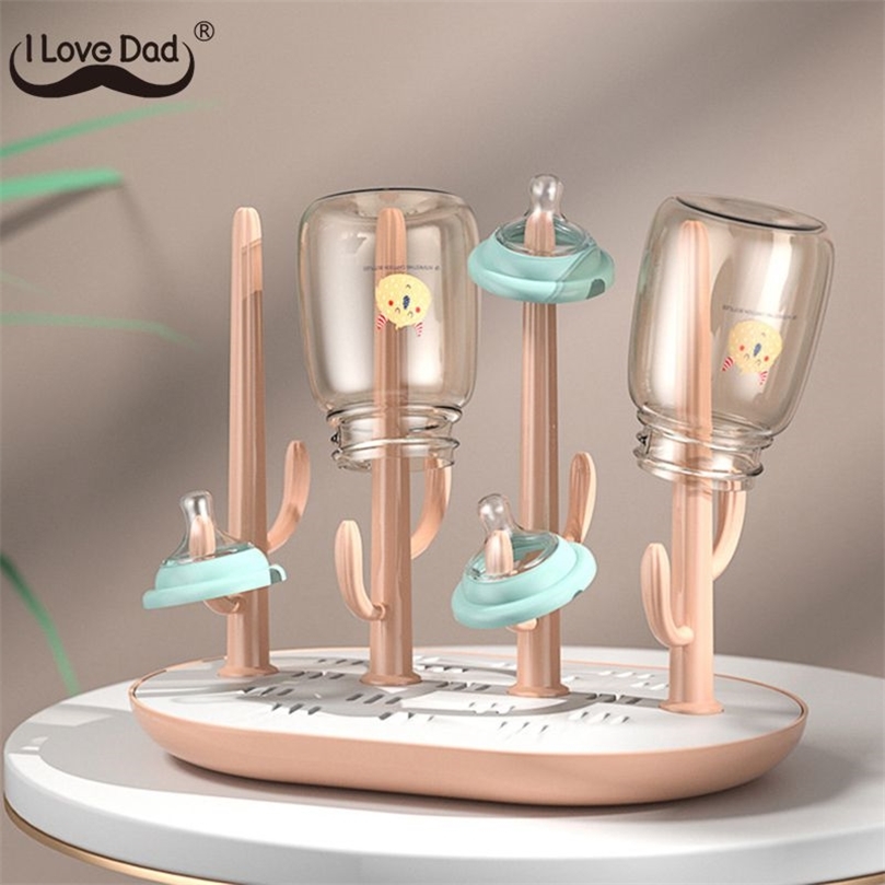 Cute Baby Bottle Drying Rack Solid Color Baby Feeding Bottle Drain Rack Baby Bottle Holder Feeding Stuff 220512